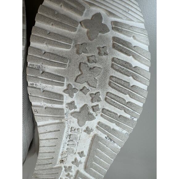 Hey Dude Women's Britt Shoes 9 Herringbone Cream Faux Fur Trim Comfort Cozy - Picture 10 of 13